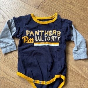 Colosseum Panthers Bodysuit - Navy and Gray with Gold Accents